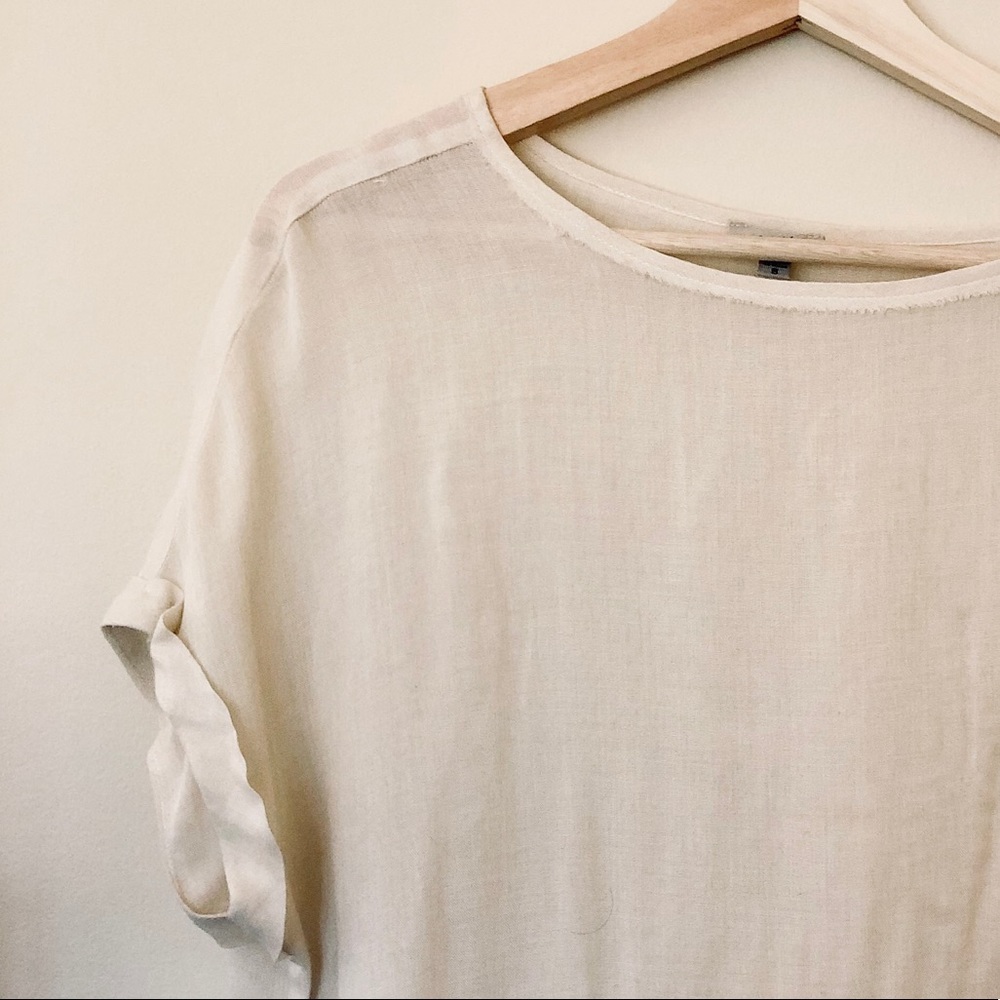 Ecote linen/cotton fine knit sheer top